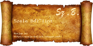 Szele Bálint névjegykártya